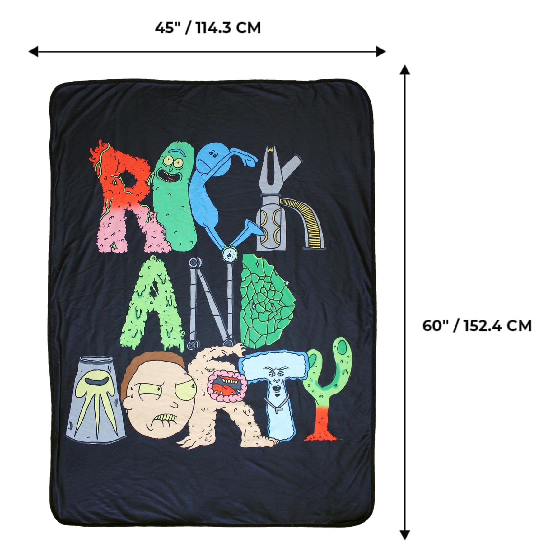 Rick and Morty Stylized 45 x 60 Inch Fleece Throw Blanket