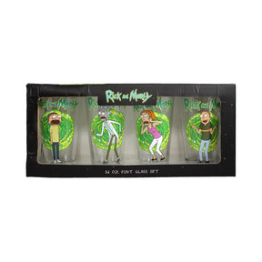 Rick and Morty 16 Ounce Pint Glass Set of 4 | Rick | Morty | Beth | Jerry