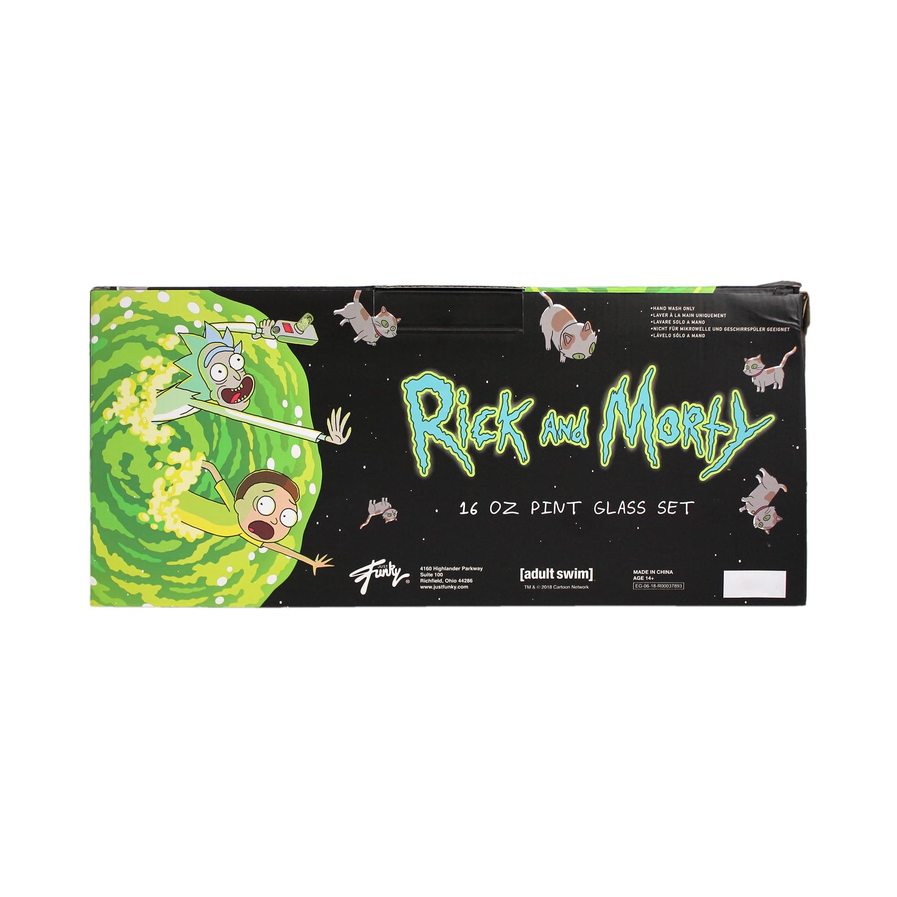 Rick and Morty 16 Ounce Pint Glass Set of 4 | Rick | Morty | Beth | Jerry