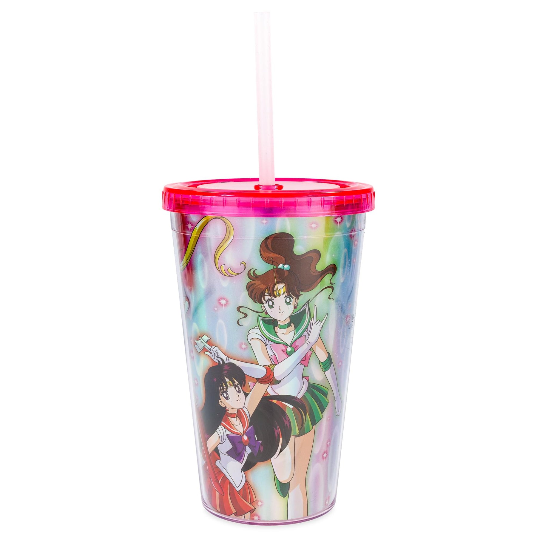 Sailor Moon Cast Holographic Foil 16oz Carnival Cup w/ Straw & Lid