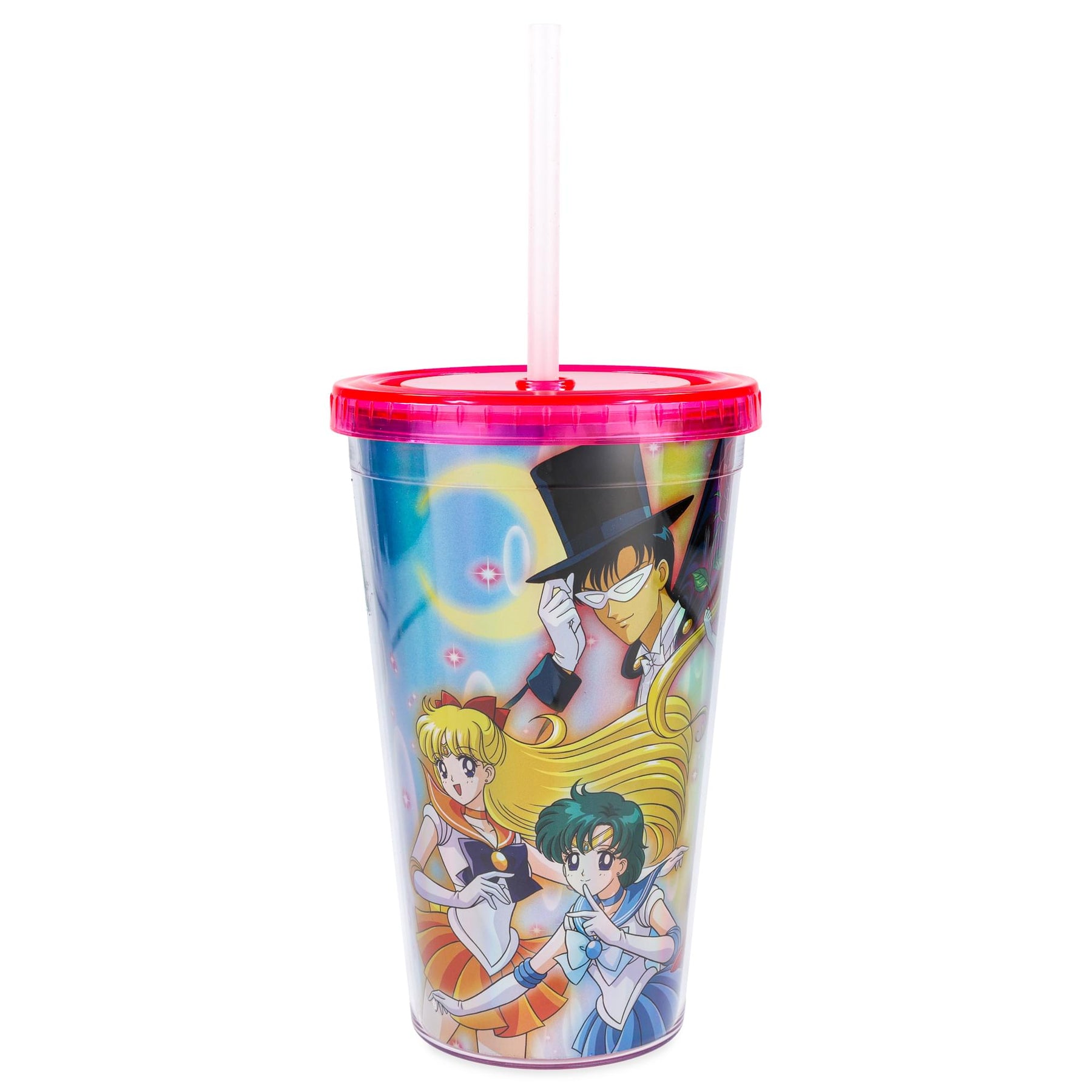 Sailor Moon Cast Holographic Foil 16oz Carnival Cup w/ Straw & Lid