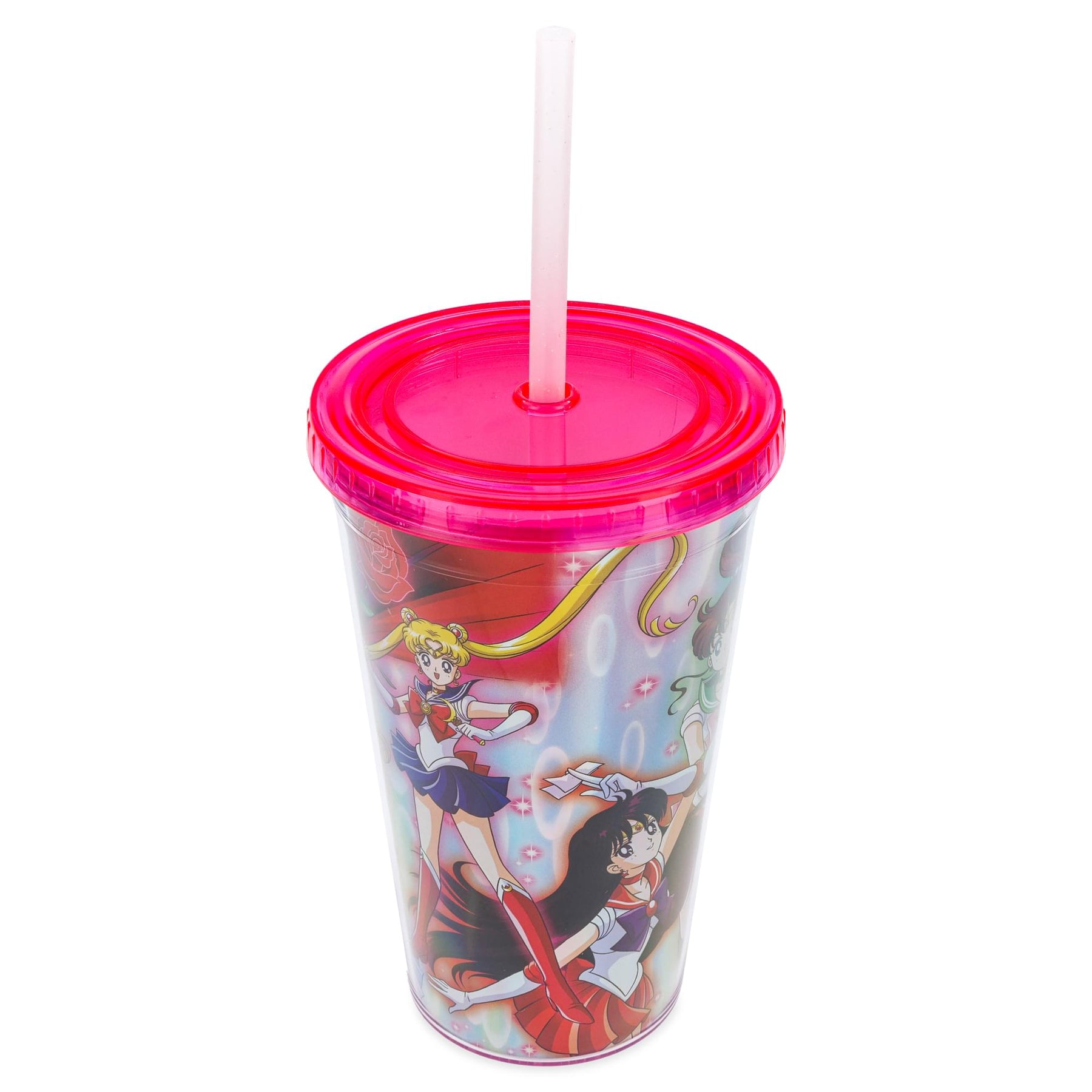 Sailor Moon Cast Holographic Foil 16oz Carnival Cup w/ Straw & Lid