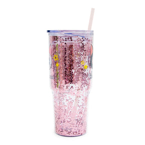 Sailor Moon Luna and Artemis Glitter Tumbler With Lid and Straw | Hold 31 Ounces
