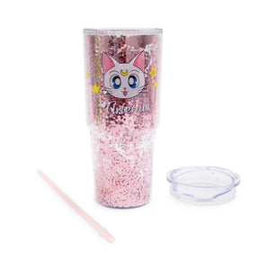 Sailor Moon Luna and Artemis Glitter Tumbler With Lid and Straw | Hold 31 Ounces