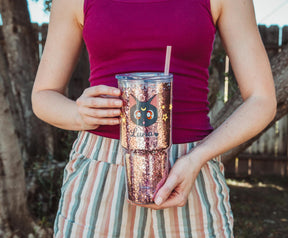 Sailor Moon Luna and Artemis Glitter Tumbler With Lid and Straw | Hold 31 Ounces