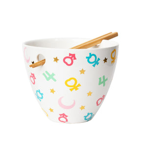 Sailor Moon Symbols 16 Ounce Ramen Bowl with Chopsticks