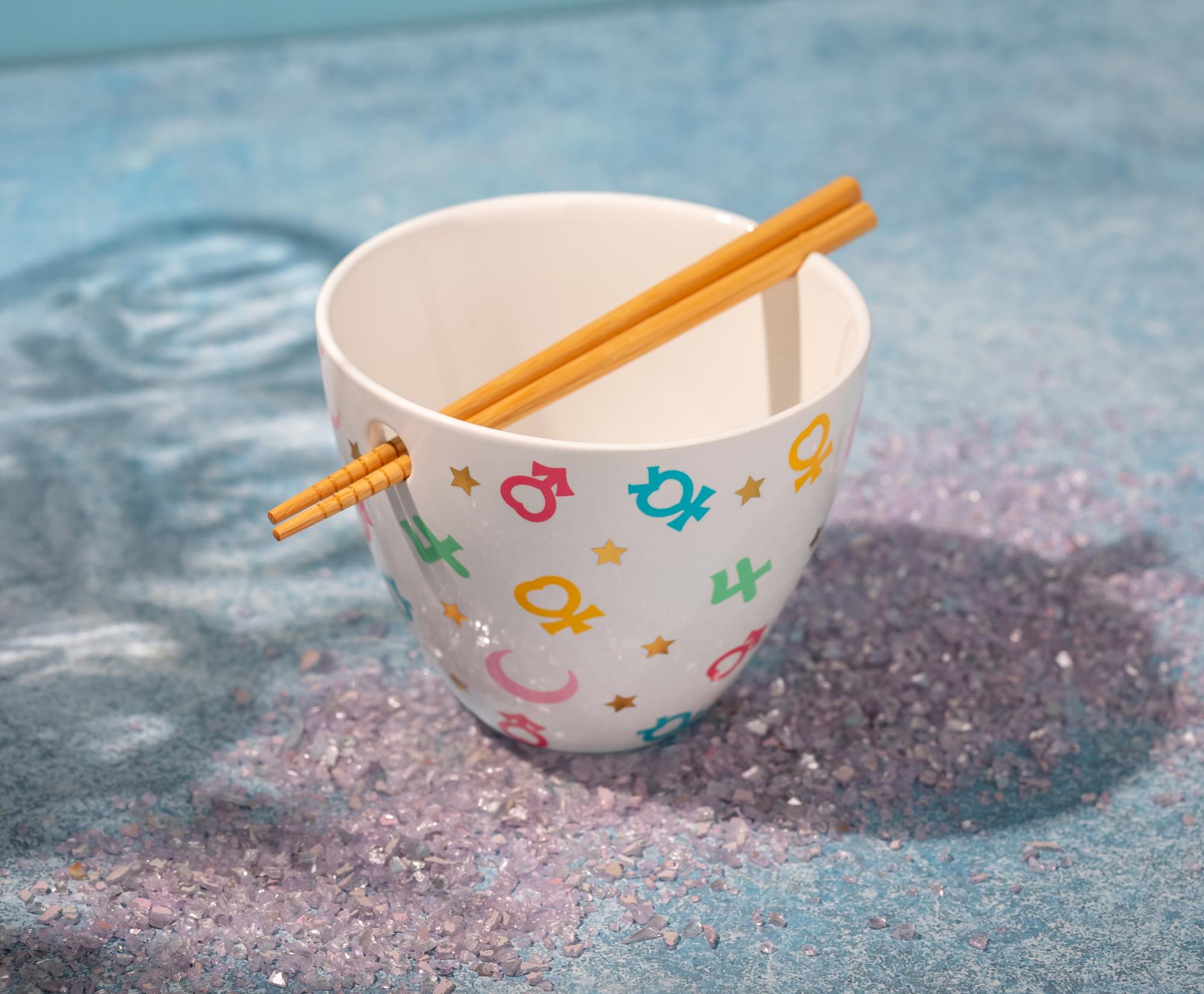 Sailor Moon Symbols 16 Ounce Ramen Bowl with Chopsticks