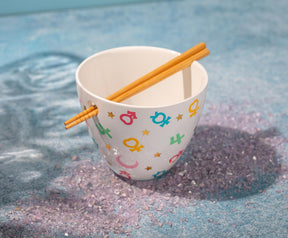 Sailor Moon Symbols 16 Ounce Ramen Bowl with Chopsticks