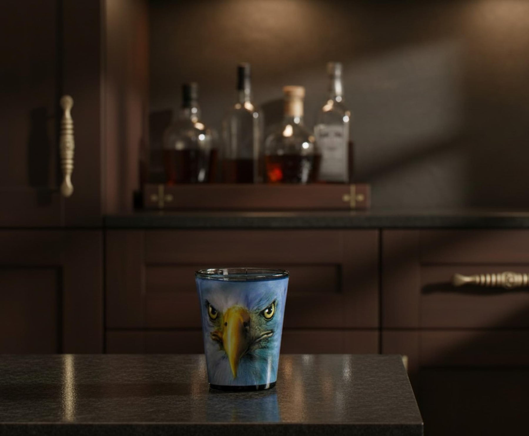 Eagle Face 2oz Shot Glass
