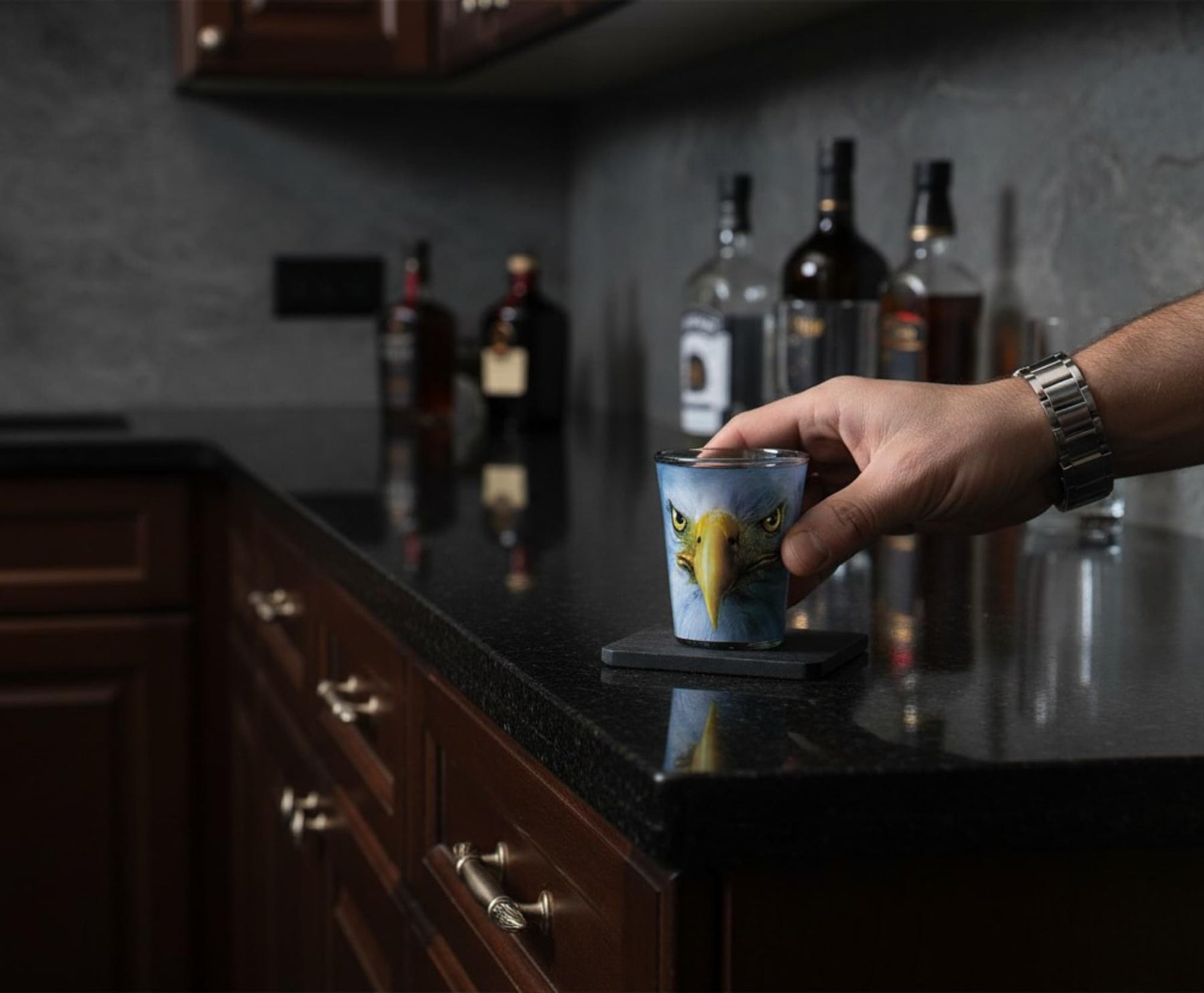 Eagle Face 2oz Shot Glass