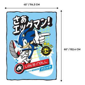 Sonic The Hedgehog Classic 45 x 60 Inch Fleece Throw Blanket