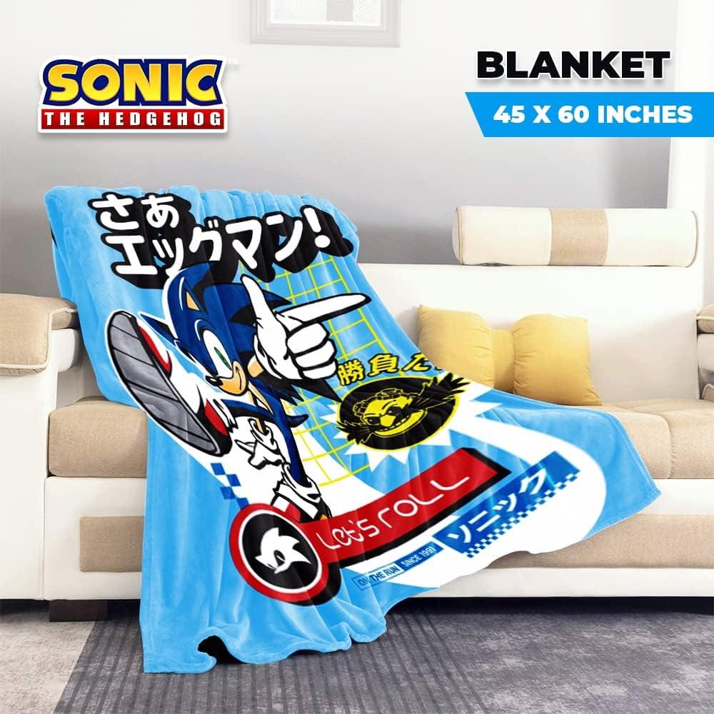 Sonic The Hedgehog Let's Roll 45 x 60 Inch Fleece Throw Blanket