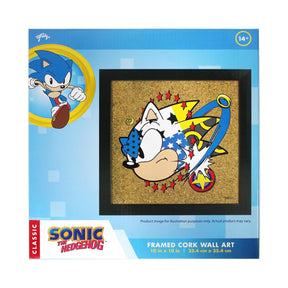 Sonic The Hedgehog 10 x 10 Inch Cork Board Wall Art