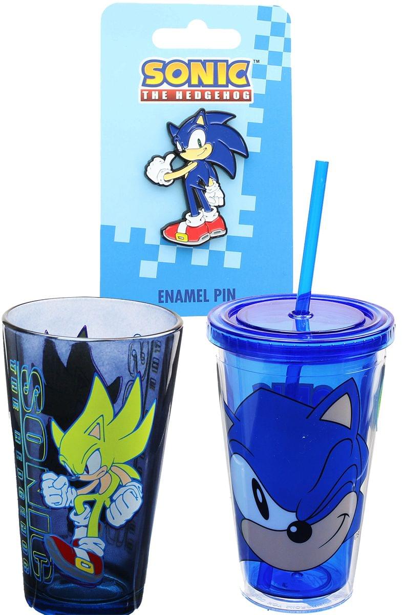 Sonic the Hedgehog "Blue Blur" Bundle: 16oz Carnival Cup, Pint Glass & Pin
