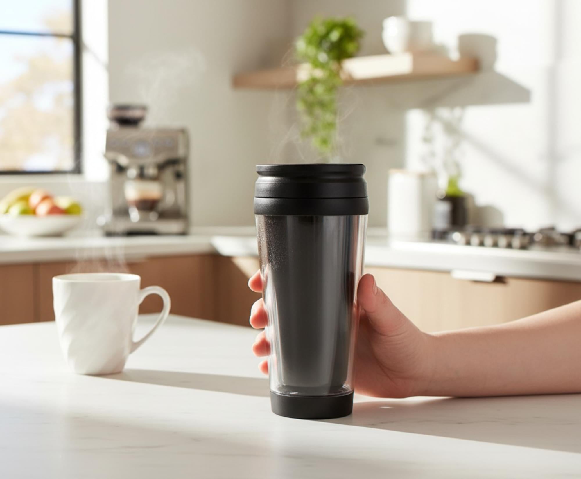 Black 16oz Travel Mug w/ Lid