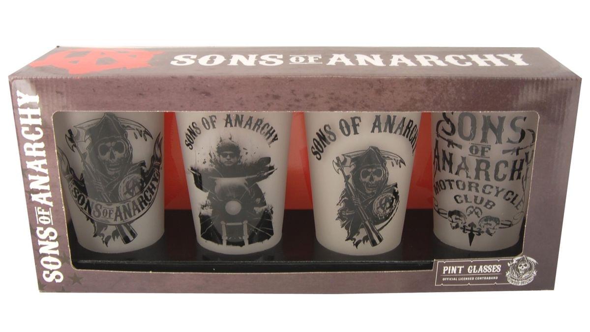 Sons Of Anarchy Frosted Pint Glass Set of 4