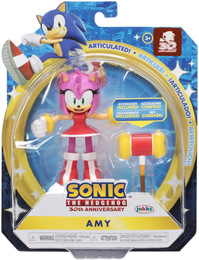 Sonic the Hedgehog 4 Inch Figure | Modern Amy with Hammer