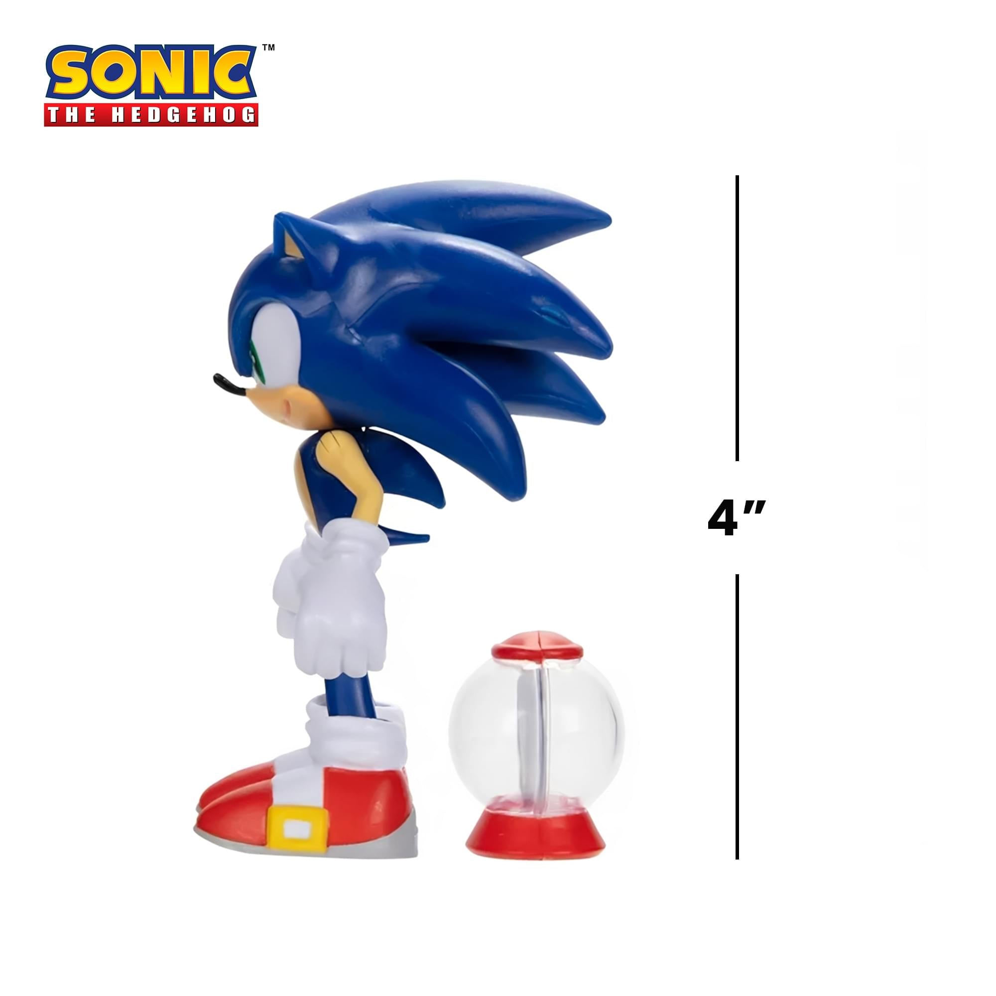 Sonic The Hedgehog 4-Inch Action Figure | Modern Sonic with 1 Up Item Box