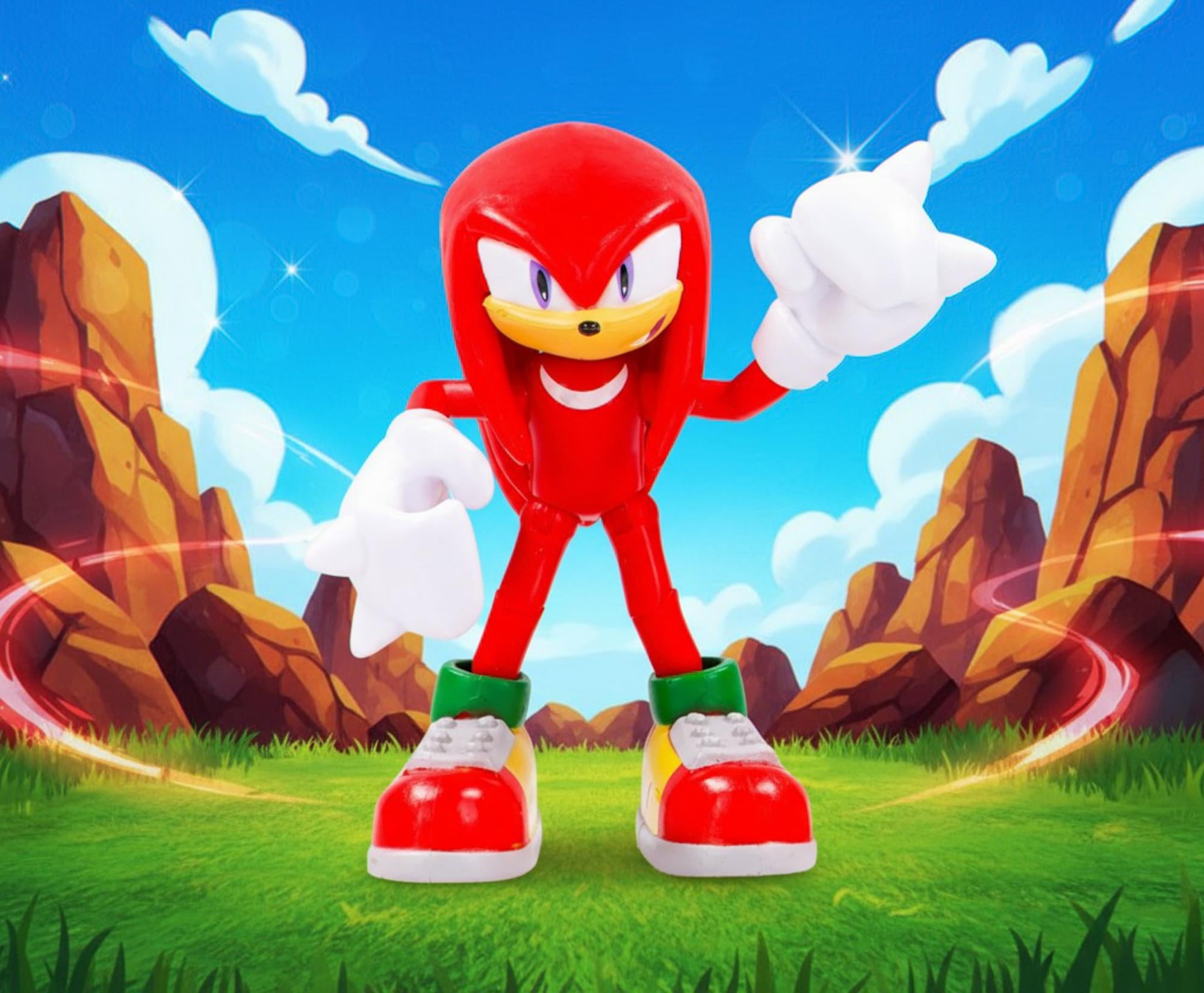 Sonic The Hedgehog 4-Inch Action Figure | Modern Knuckes With Star Spring