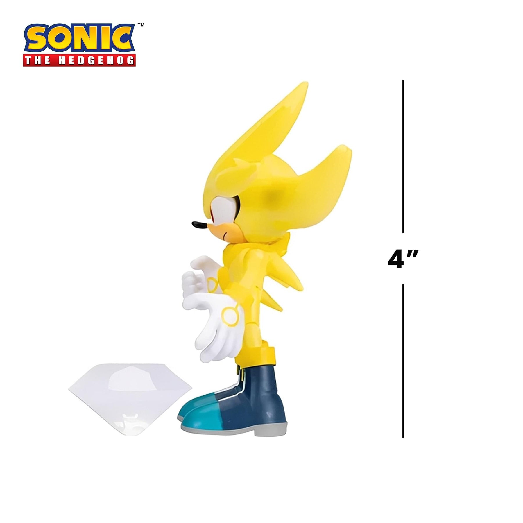 Sonic The Hedgehog 4-Inch Action Figure | Super Silver with White Emerald