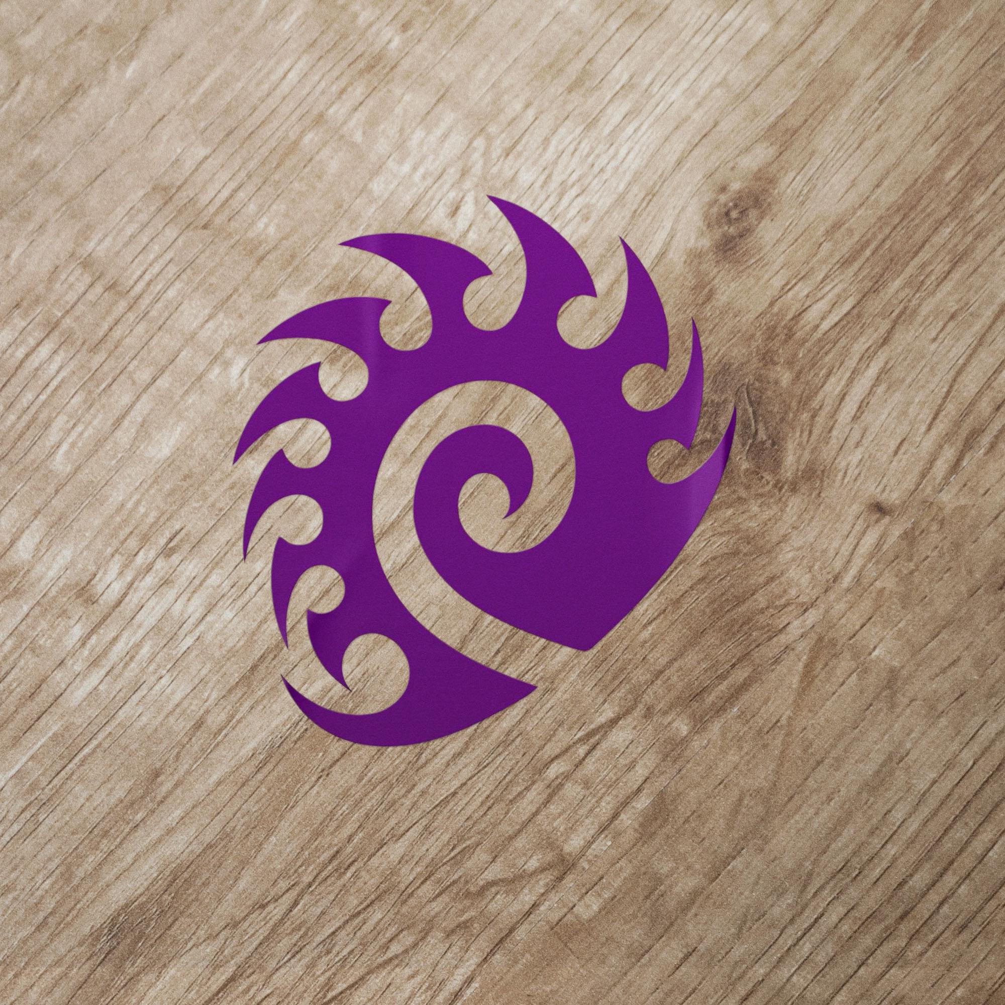 StarCraft II 5"x5" Die Cut Vinyl Decal Sticker: Zerg, Purple