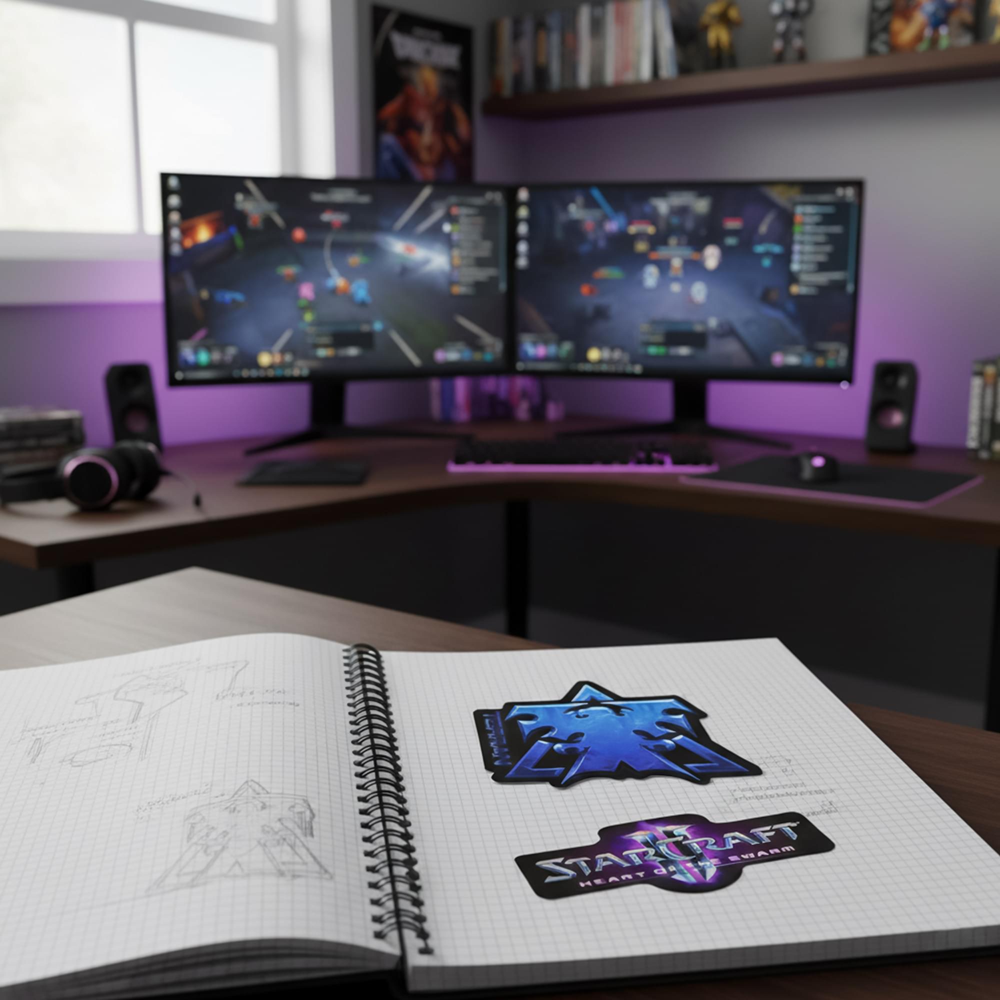 StarCraft II: Heart of the Swarm Multi-size Sticker 2-Pack: Terran, Blue