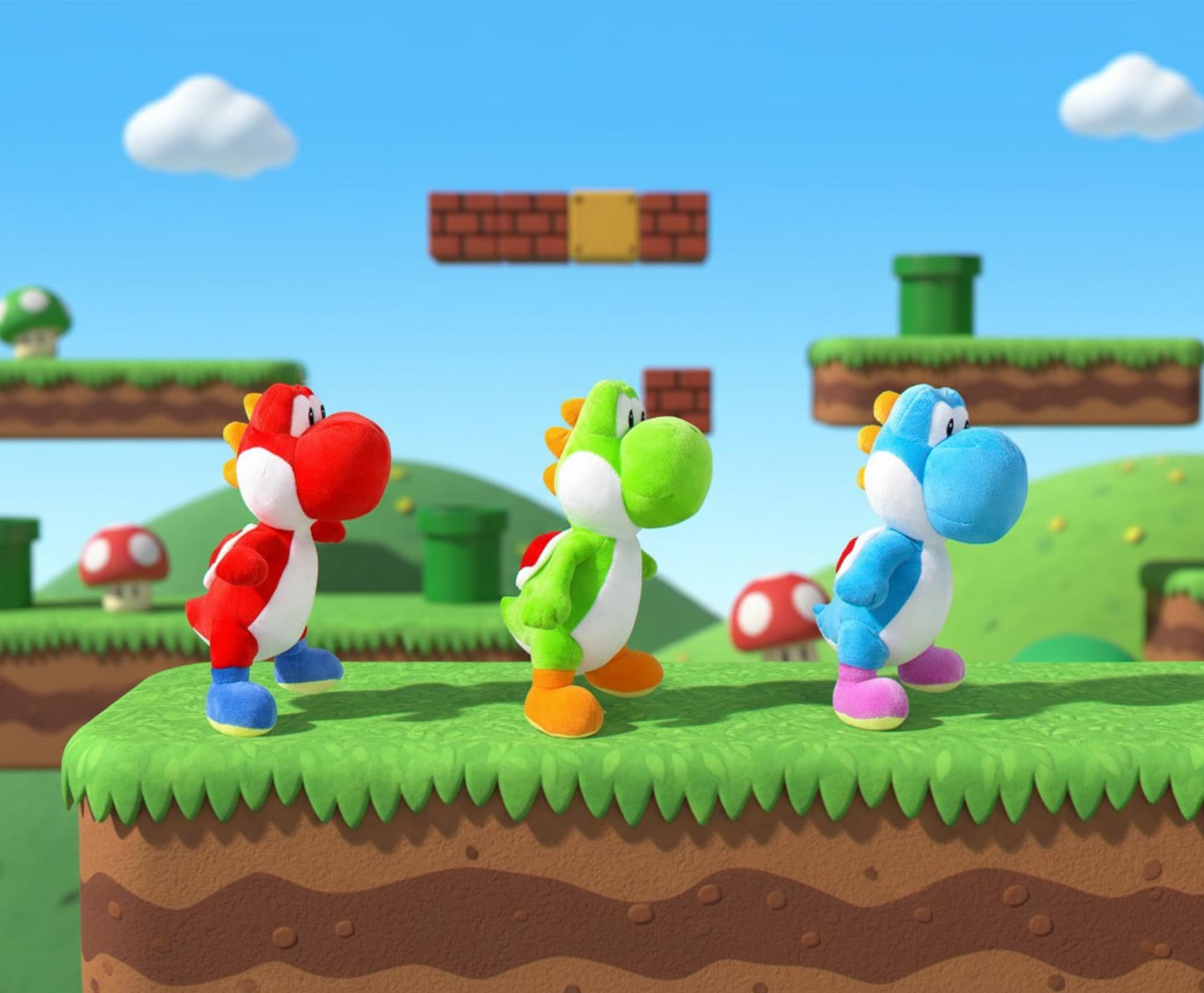 Nintendo Super Mario Bros. 16-Inch Yoshi Plush | Blue