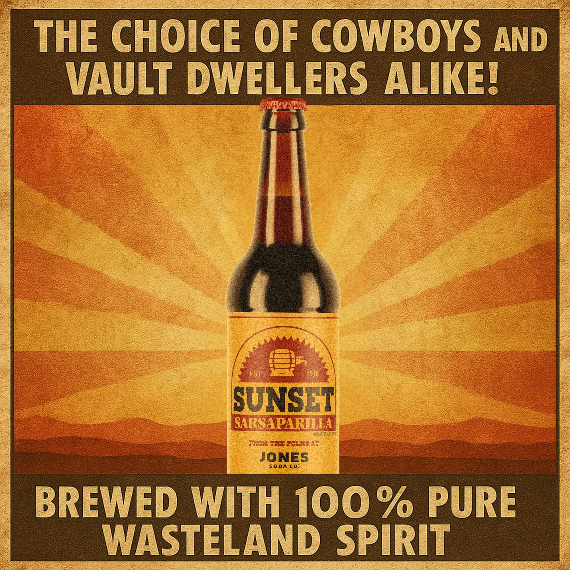 Fallout Sunset Sarsaparilla 12oz Jones Soda | 2 Pack