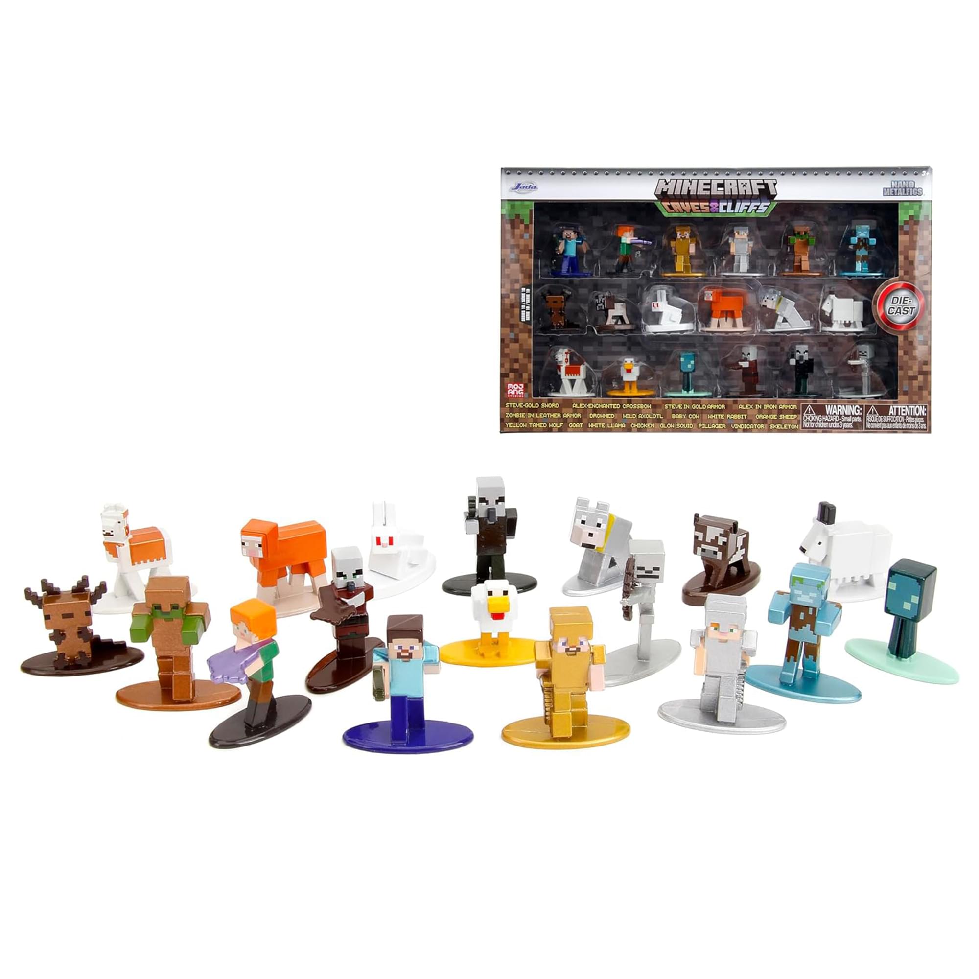 Minecraft Caves & Cliffs 1.65 Inch Die-Cast Figure 18-Pack | Wave 10