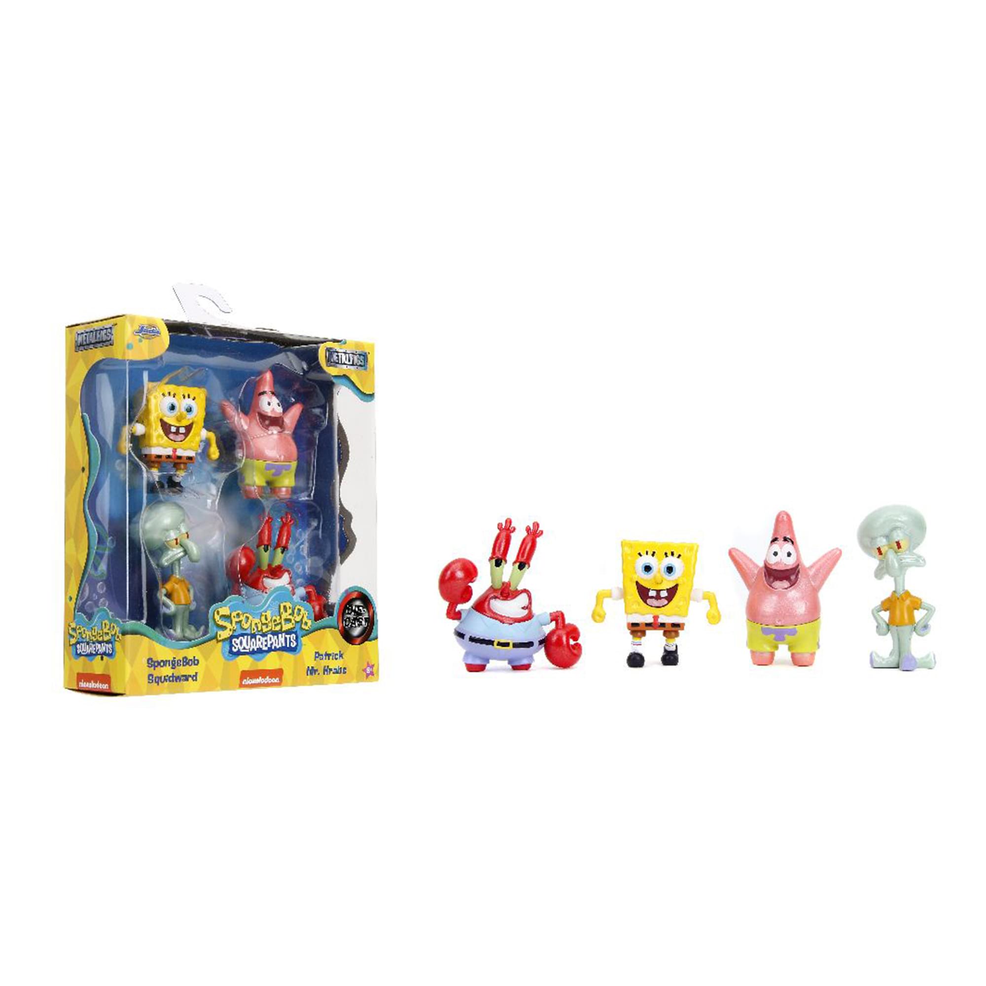 Spongebob 2.5 Inch Die-Cast Figure 4-Pack | SpongeBob, Patrick, Squidward, Krabs