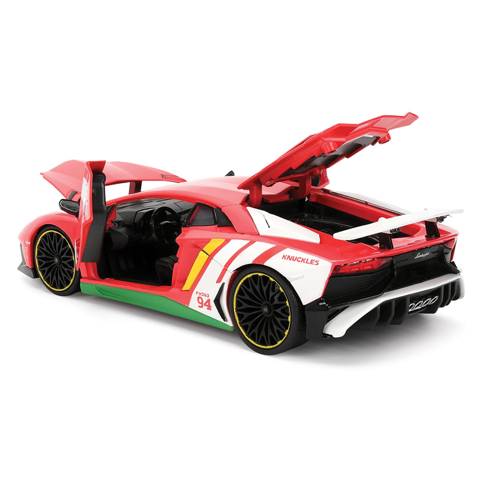 Sonic The Hedgehog 1:24 HWR Lambo Aventador w/ Knuckles
