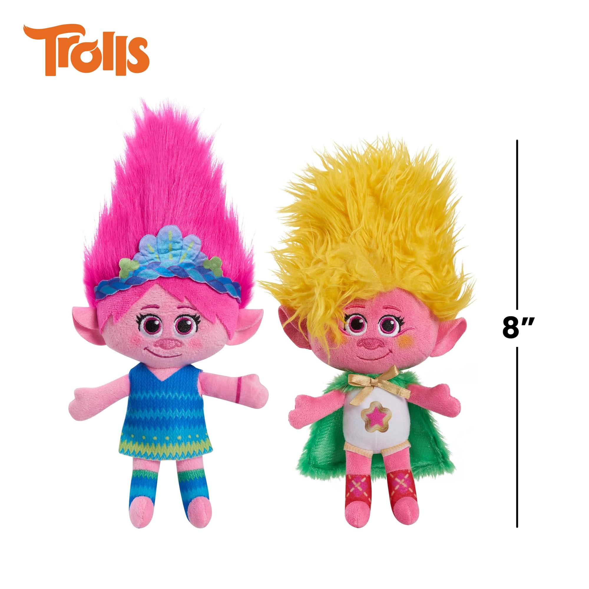 DreamWorks Trolls Band Together Poppy and Viva 8-inch Plush Set