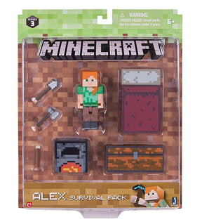Minecraft 3" Action Figure: Alex Survival Pack