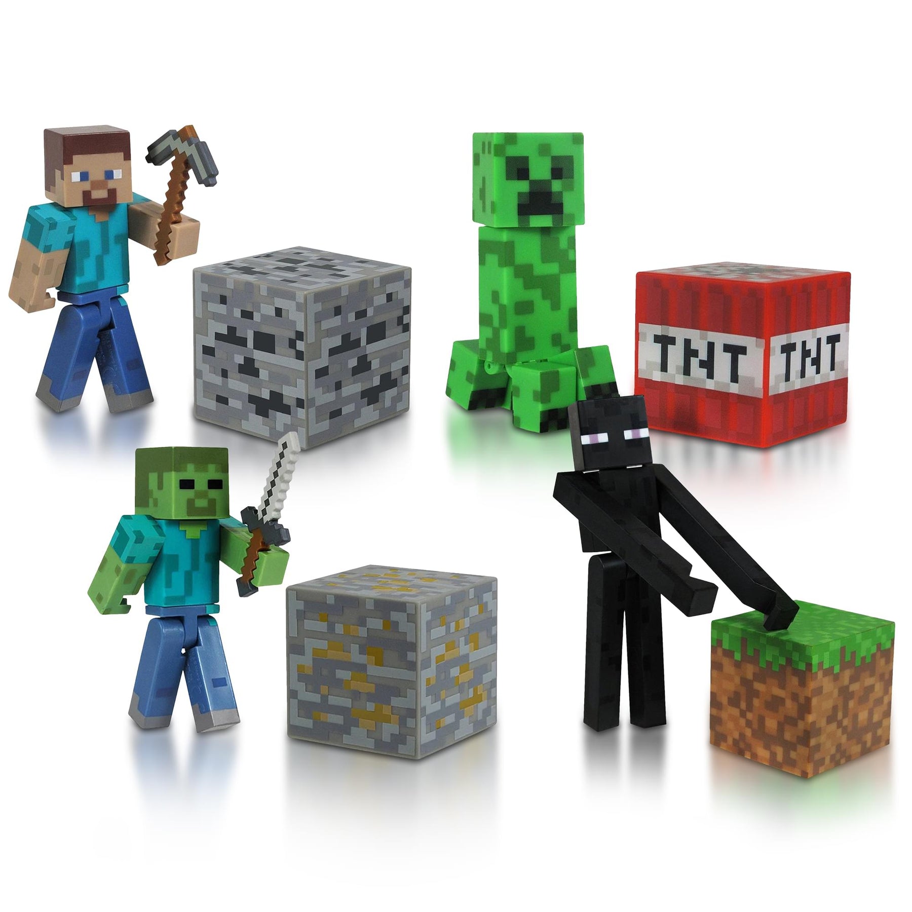 Minecraft 3" Series 1 Figure Set Of 4 with Steve Enderman Creeper Zombie