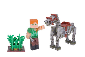 Minecraft 3" Action Figure: Alex with Skeleton Horse Pack