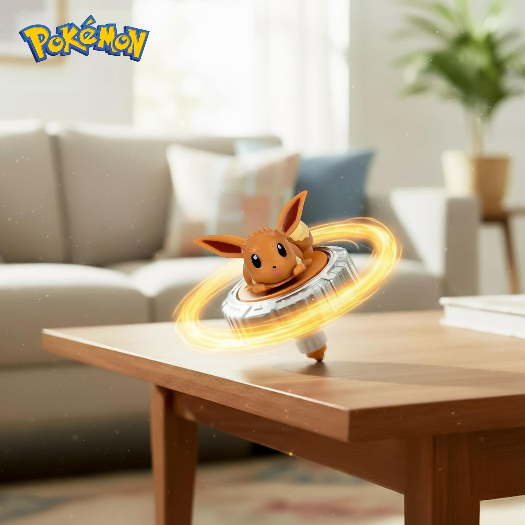 Pokemon Battle Spinning Top and Poke Ball Launcher| Eevee
