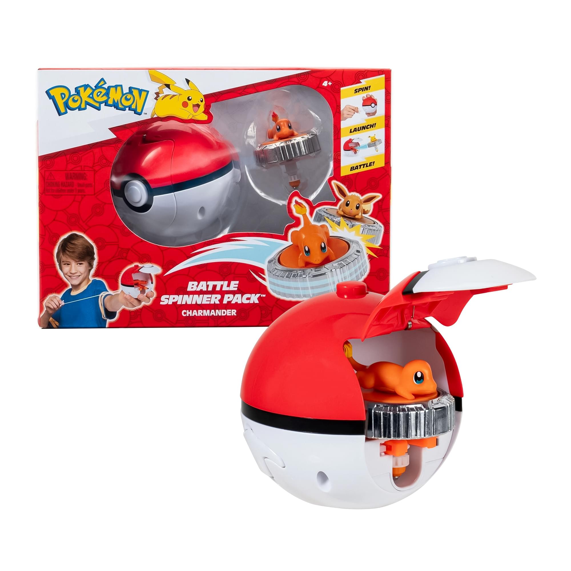Pokemon Battle Spinning Top and Poke Ball Launcher| Charmander