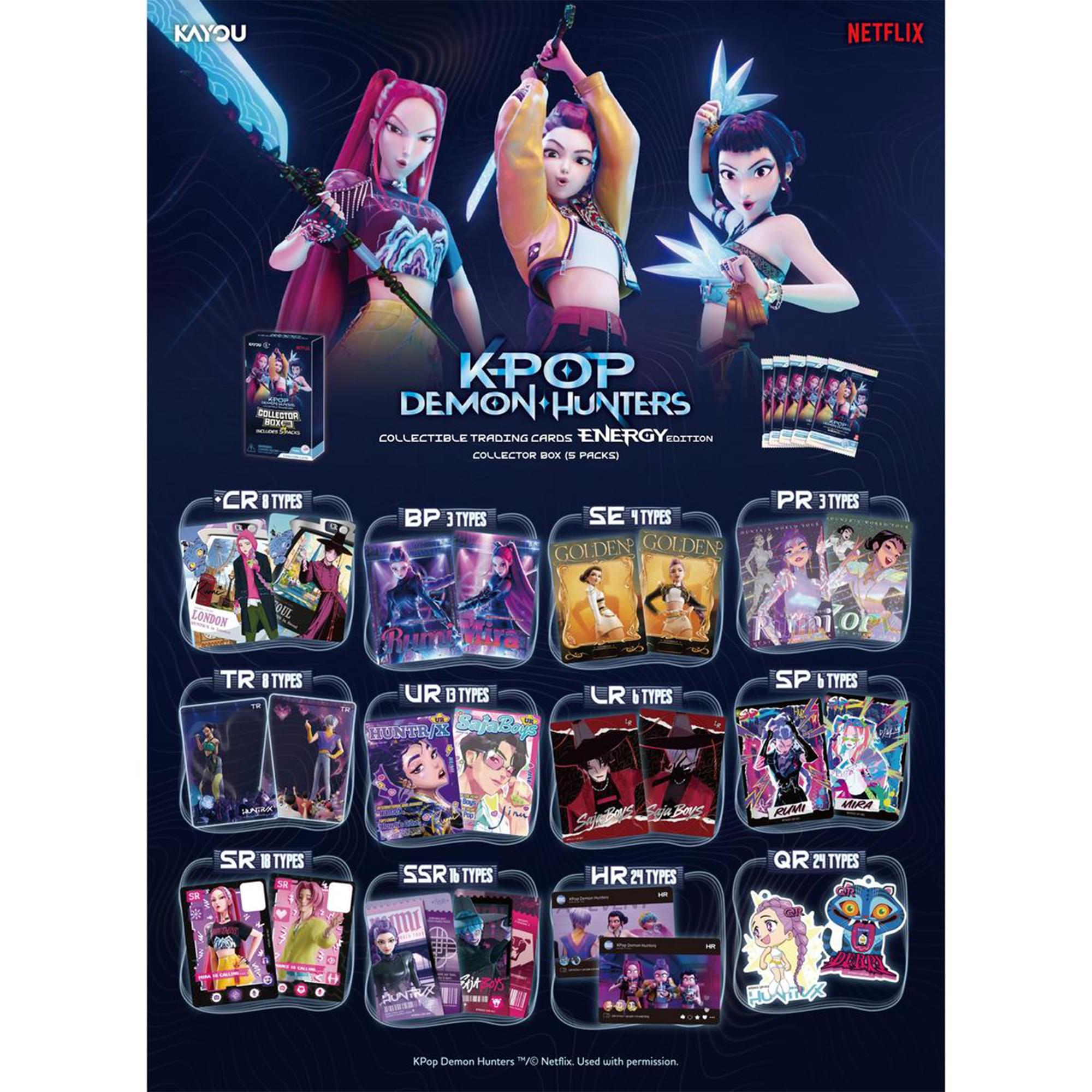 K-Pop Demon Hunters Collectible Trading Cards Energy Edition Series 1 | 12 Packs