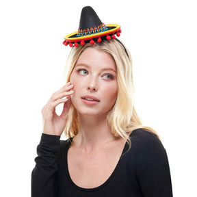 Mini Sombrero Hat Costume Headband | Black