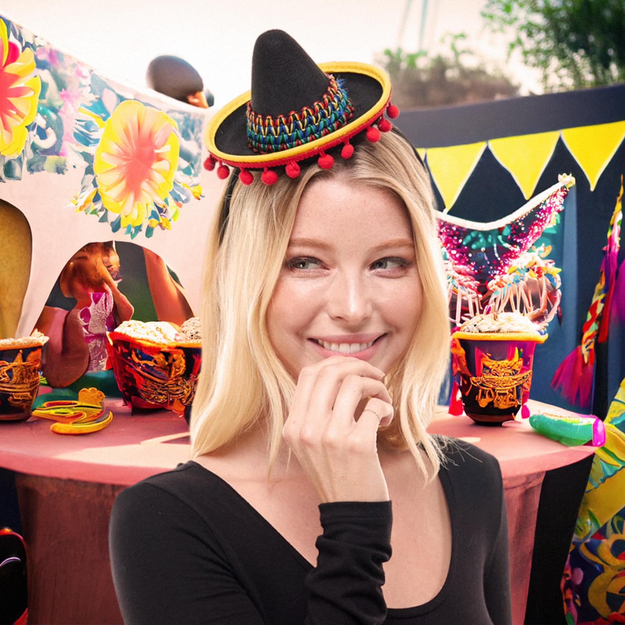 Mini Sombrero Hat Costume Headband | Black