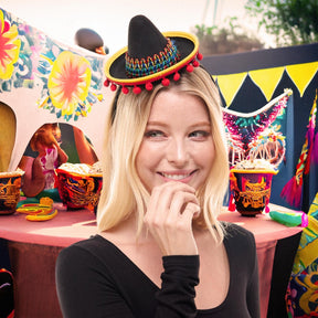Mini Sombrero Hat Costume Headband | Black