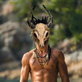 Horned Demon Animal Skull Adult Costume Mask