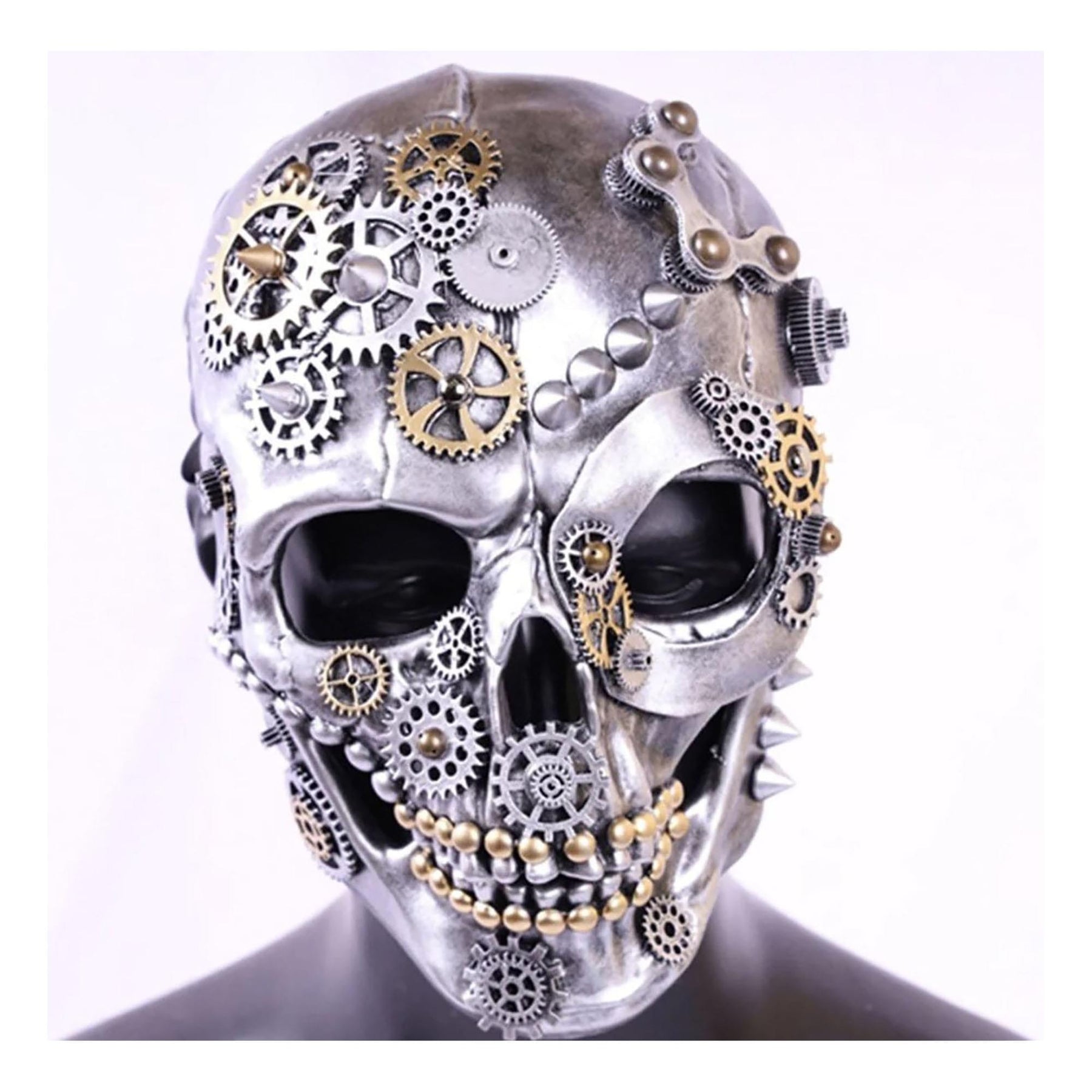 Steampunk Silver Skull Adult Costume Mask