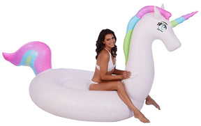 Inflatable 9.5 ft. Rainbow Unicorn Pool Float
