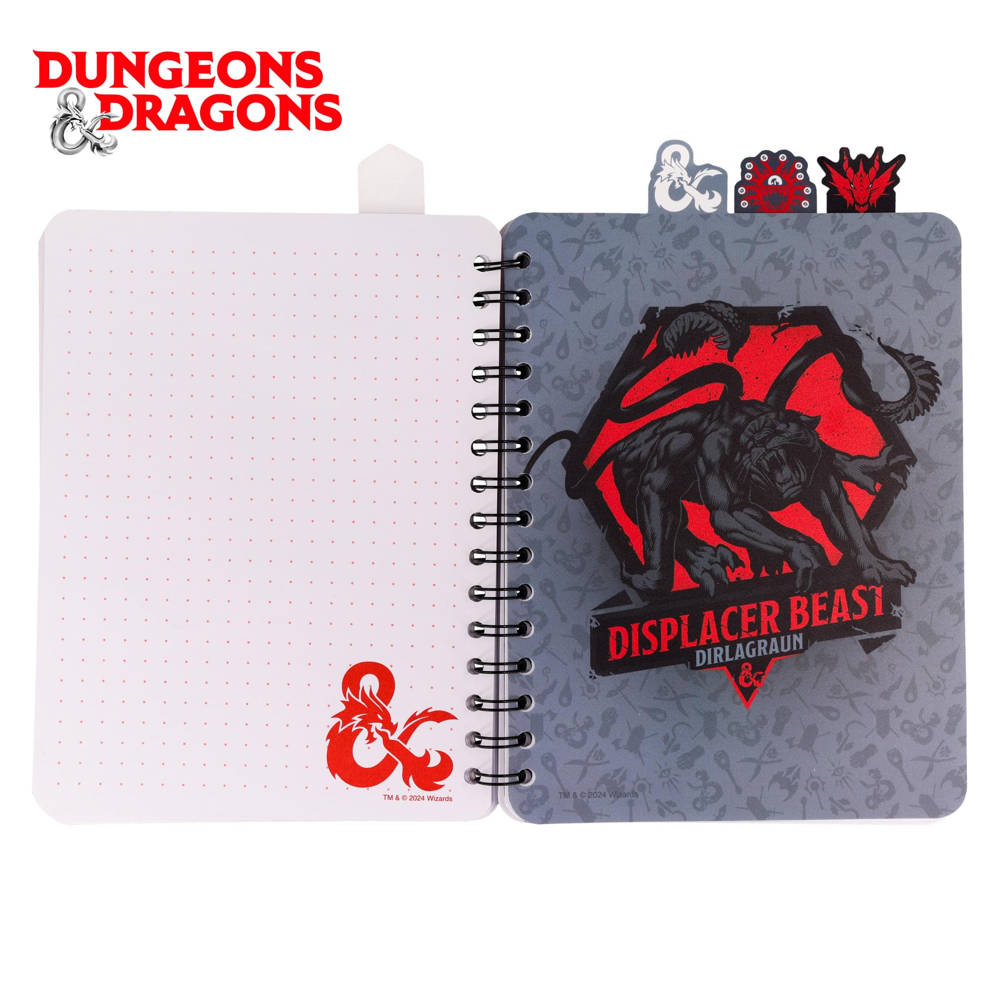 Dungeons & Dragons Monsters 4-Tab Spiral Notebook With 160 Dotted Sheets