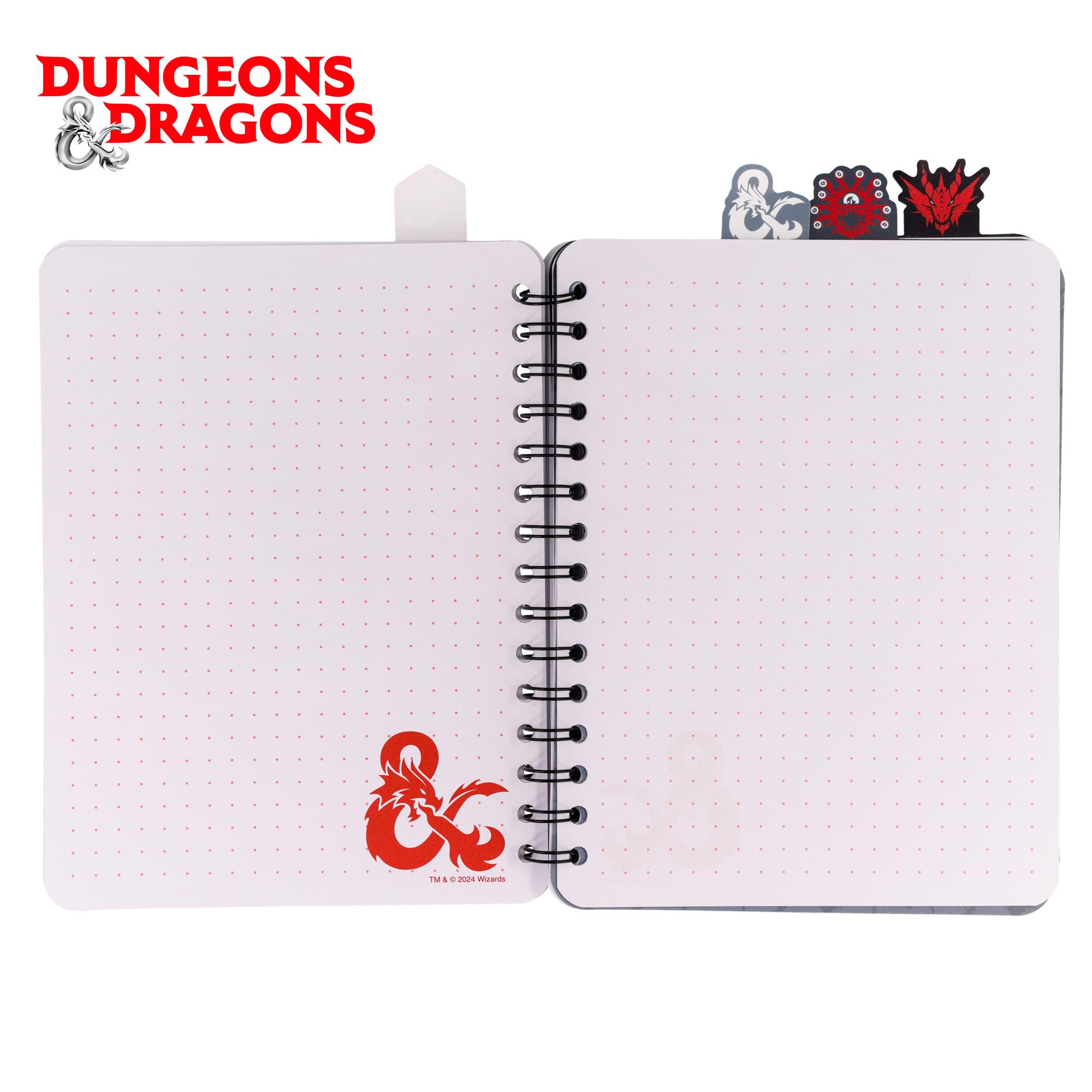 Dungeons & Dragons Monsters 4-Tab Spiral Notebook With 160 Dotted Sheets