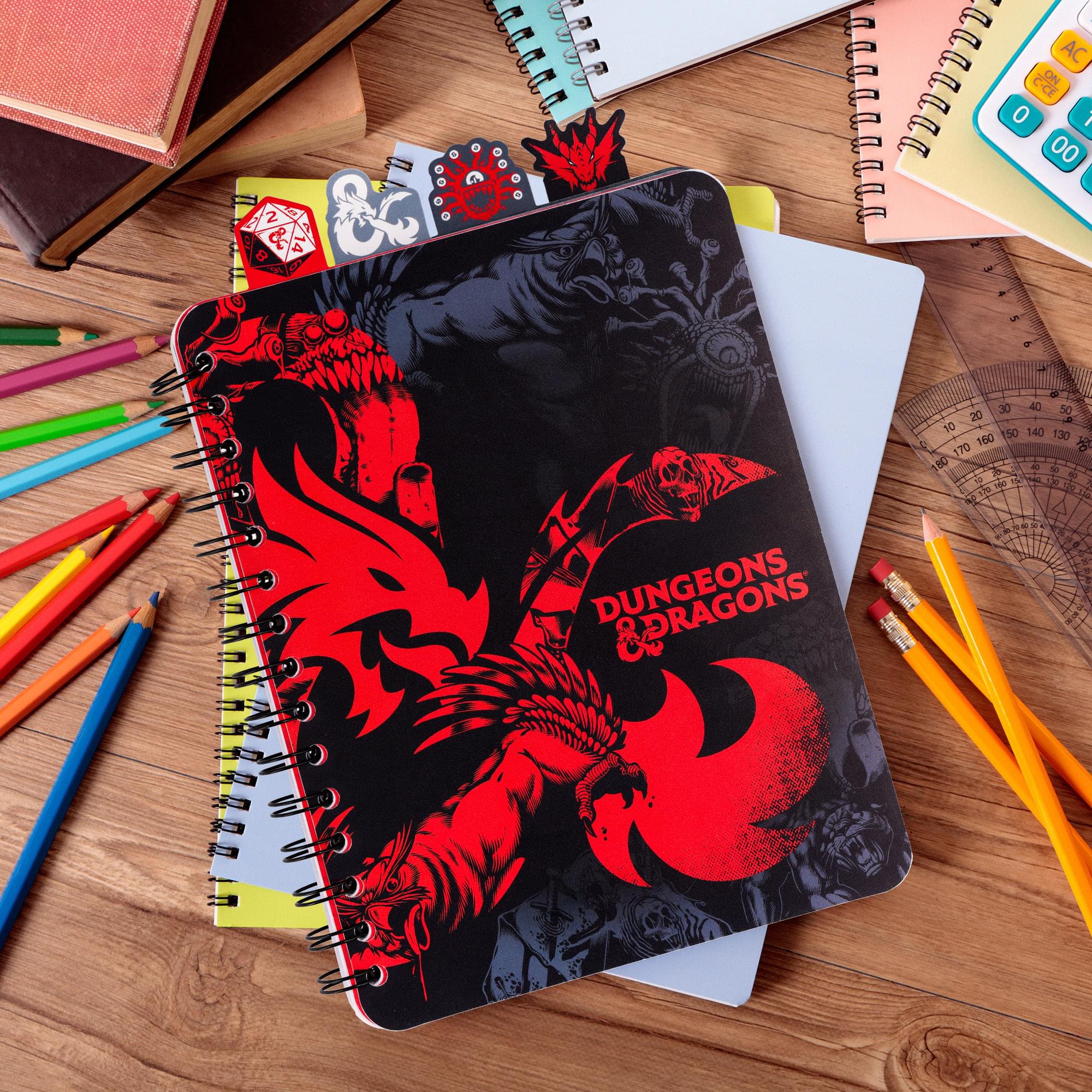 Dungeons & Dragons Monsters 4-Tab Spiral Notebook With 160 Dotted Sheets