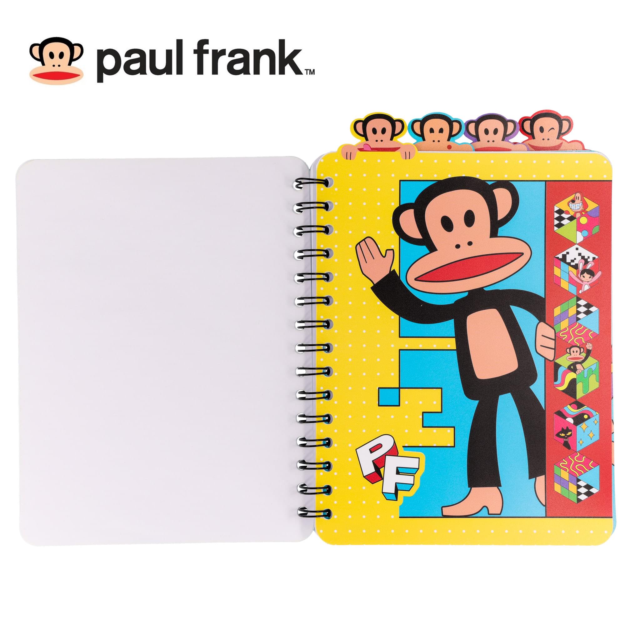 Paul Frank 4-Tab Spiral Notebook With 160 Dotted Sheets | 6 x 9 Inches