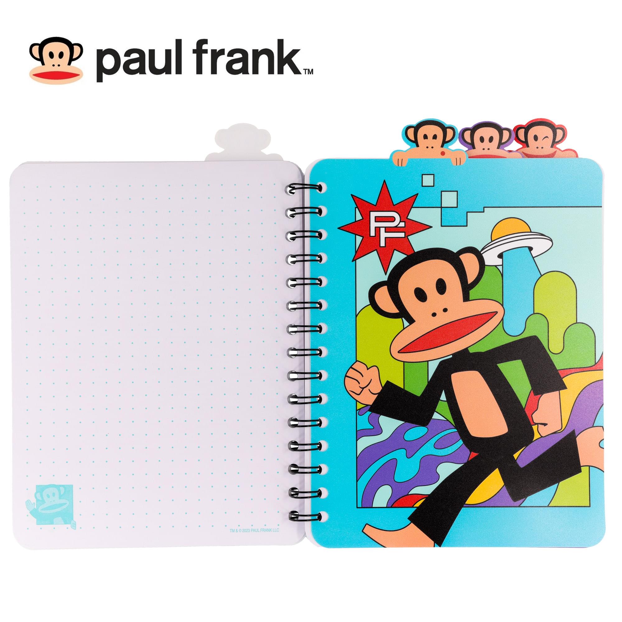 Paul Frank 4-Tab Spiral Notebook With 160 Dotted Sheets | 6 x 9 Inches