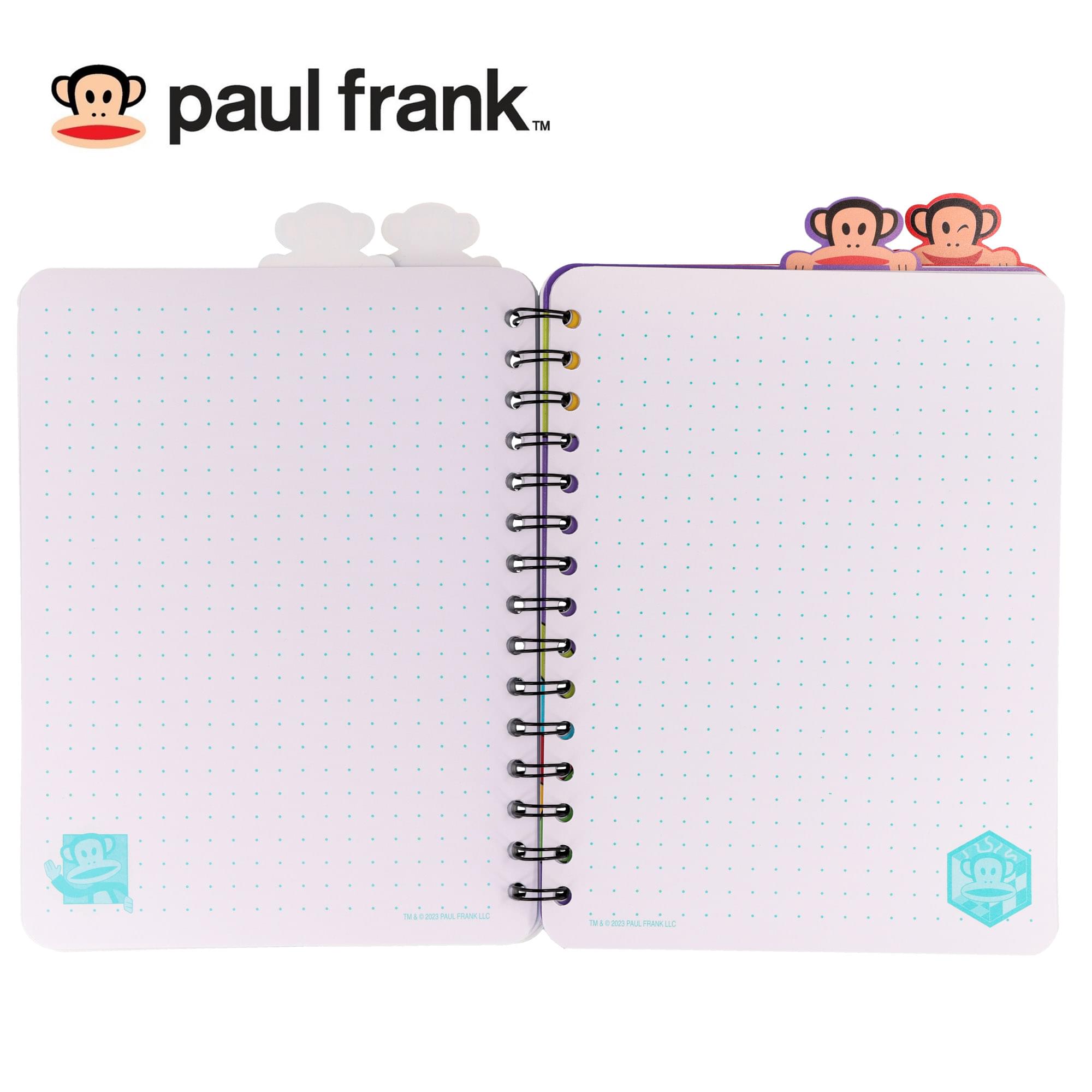 Paul Frank 4-Tab Spiral Notebook With 160 Dotted Sheets | 6 x 9 Inches